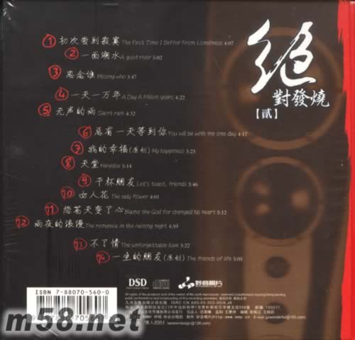 絕對發(fā)燒 貳 純銀版專輯背面圖片