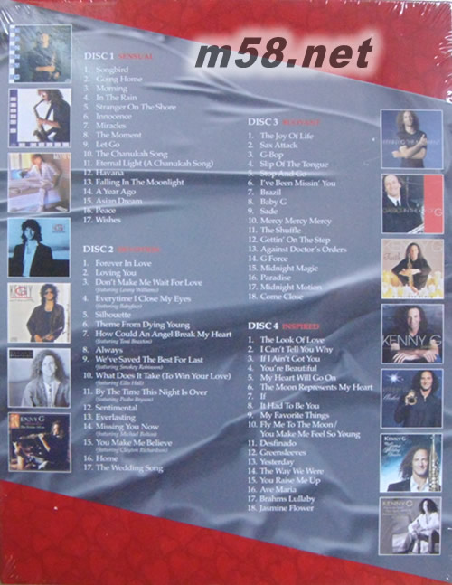 Loving You: The Complete Hits of Kenny G (最完整精選集4金碟套裝)首批限量版專(zhuān)輯背面圖片