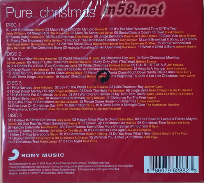 Pure... Christmas專輯背面圖片