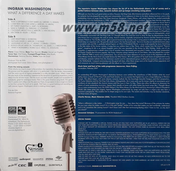 美國爵士男聲發燒天碟WHAT A DIFFERENCE A DAY MAKES 黑膠專輯背面圖片