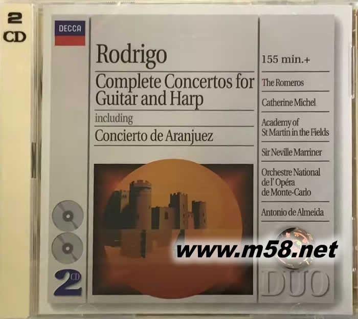 羅德里戈:吉他與豎琴協(xié)奏曲全集Sir Neville Marriner - Joaquin Rodrigo: Complete Concertos For Guitar & Harp (白色封面雙CD)專輯正面圖片