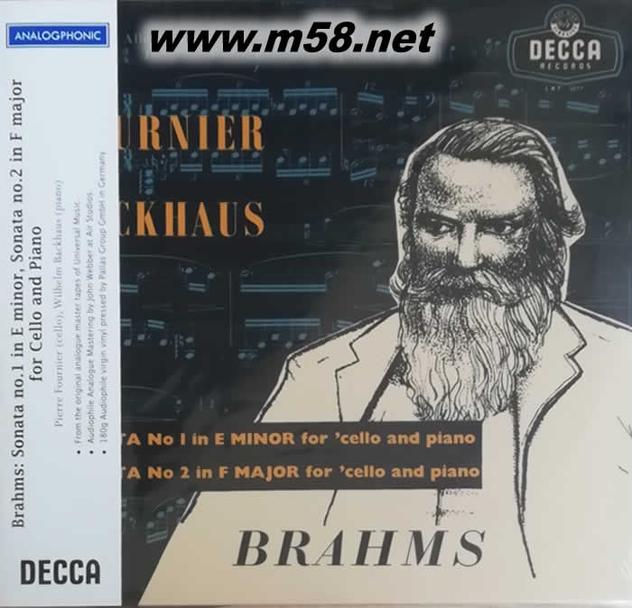 BRAHMS SONATAS FOR CELLO AND PIANO 大提琴與鋼琴 (180g LP)黑膠專輯正面圖片