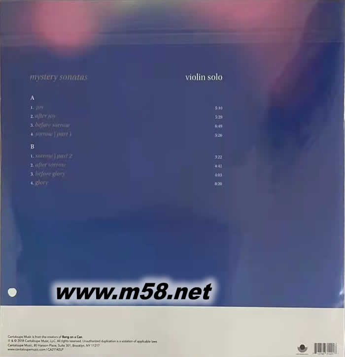 小提琴 大衛(wèi)朗:神秘奏鳴曲 DAVID LANG MYSTERY SONATAS AUGUSTIN HADELICH 黑膠專輯背面圖片