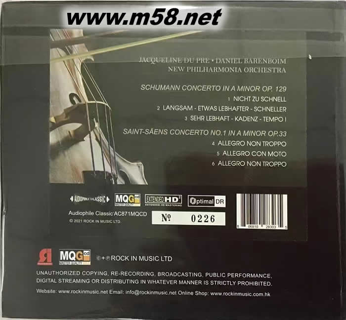 DANIEL BARENBOIM MQGCD 限量版專輯背面圖片